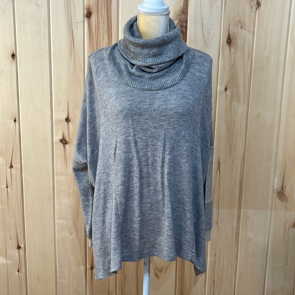 THML Grey Oversized Lagenlook Cowl Neck Sweater Size M